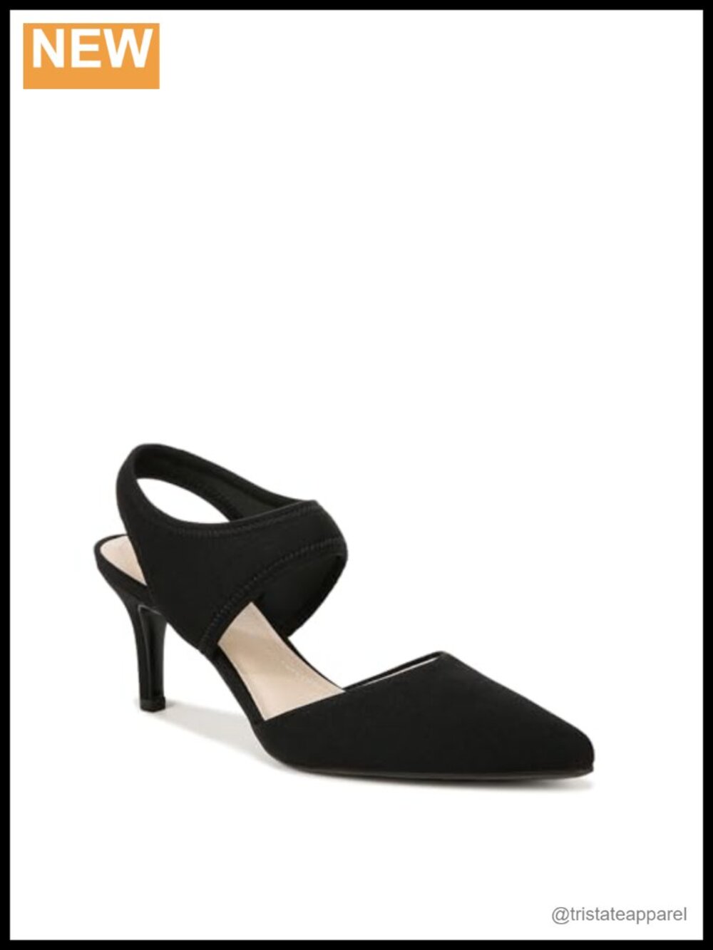 Pointed Toe Stretch Fabric Heeled Dress Pump 2 3/4 Inch Comfort